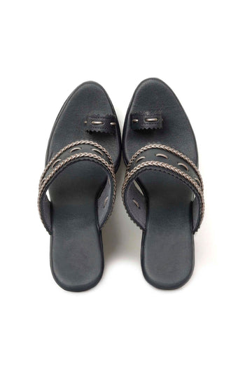 Midnight Blue Kolhapuri Inspired Wedges